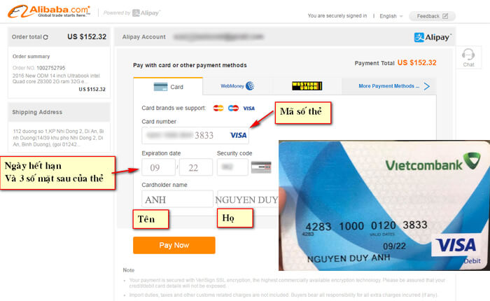 thanh toan alibaba visa