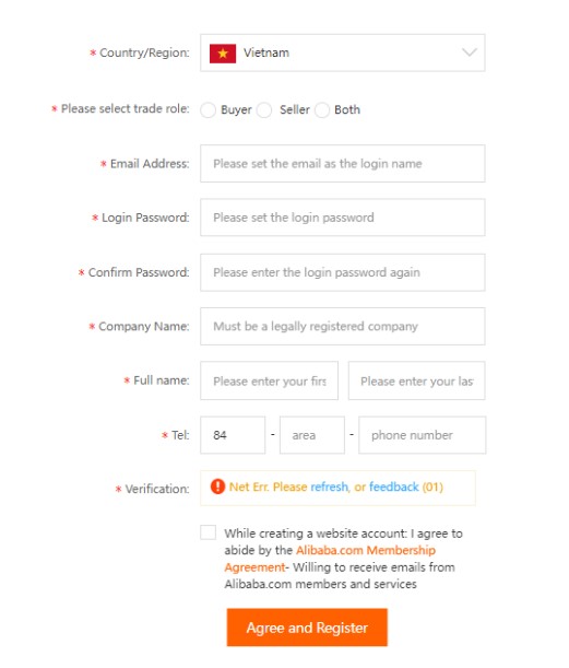 liên hệ mua hàng trên alibaba