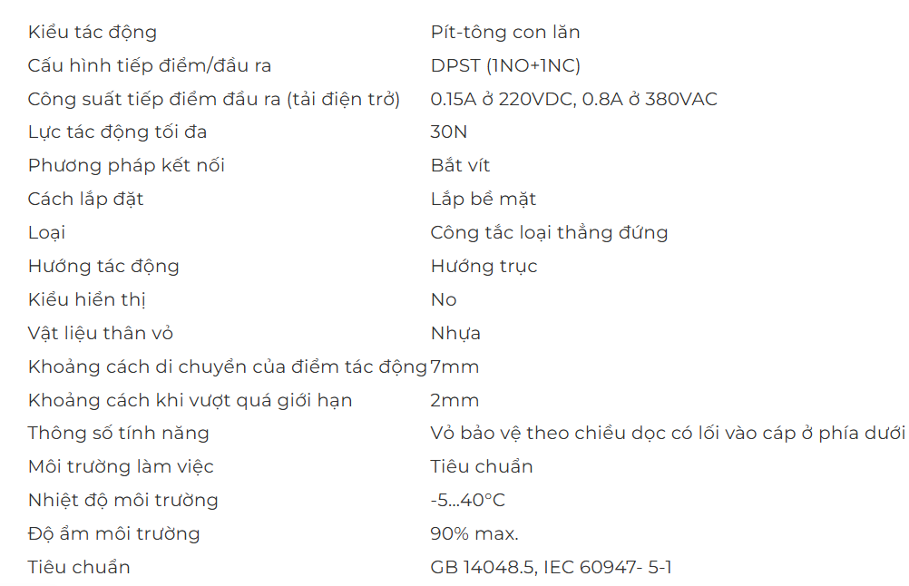 Công tắc hành trình Chint YBLX-K3/20S/L 3 Công tắc hành trình Chint YBLX-K3/20S/L